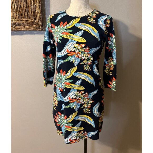 Draper James Dress S Small Stretch Vibrant Florals Career Church 3/4 Long Sleeve - Picture 6 of 8